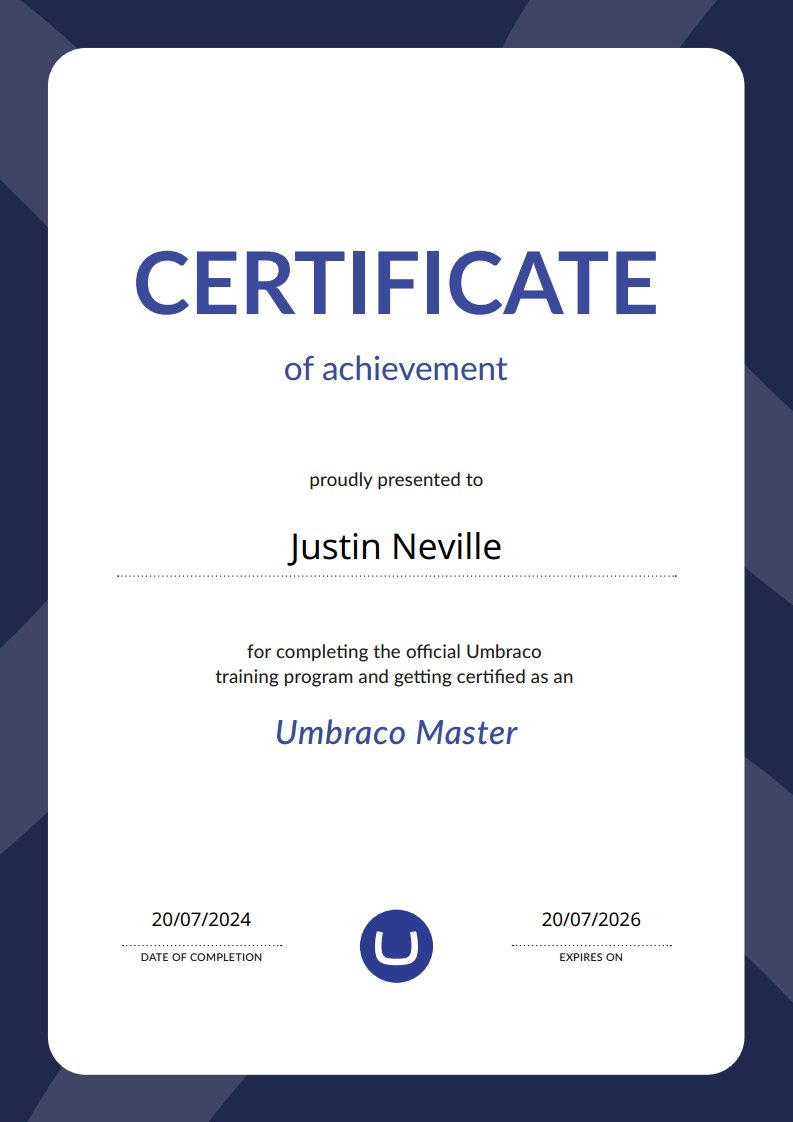 j_neville's tweet photo. Pleased to have passed my Umbraco Master re-certification for another two years! #umbraco #umbracomaster #umbracocertified https://t.co/Whi6yeK83A