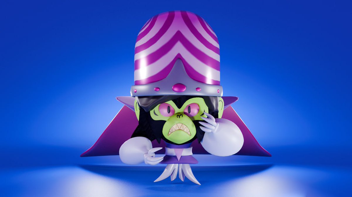 Akumaaa18's tweet photo. I have created a 3D character model of Mojojojo as a gift for my friend. I made some changes to the character's design, changing the style of the hair to resemble my friend's hair and giving it somehow spiky facial hair to add new things to the design. https://t.co/GXt3pd4ilD