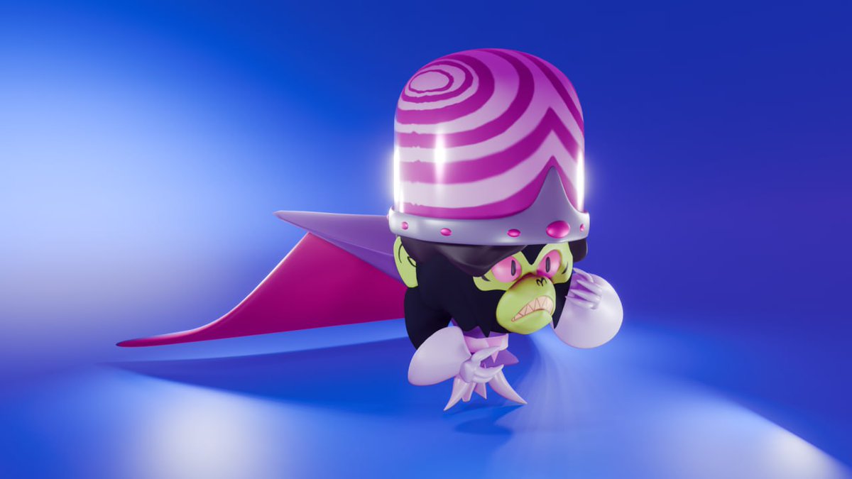 Akumaaa18's tweet photo. I have created a 3D character model of Mojojojo as a gift for my friend. I made some changes to the character's design, changing the style of the hair to resemble my friend's hair and giving it somehow spiky facial hair to add new things to the design. https://t.co/GXt3pd4ilD