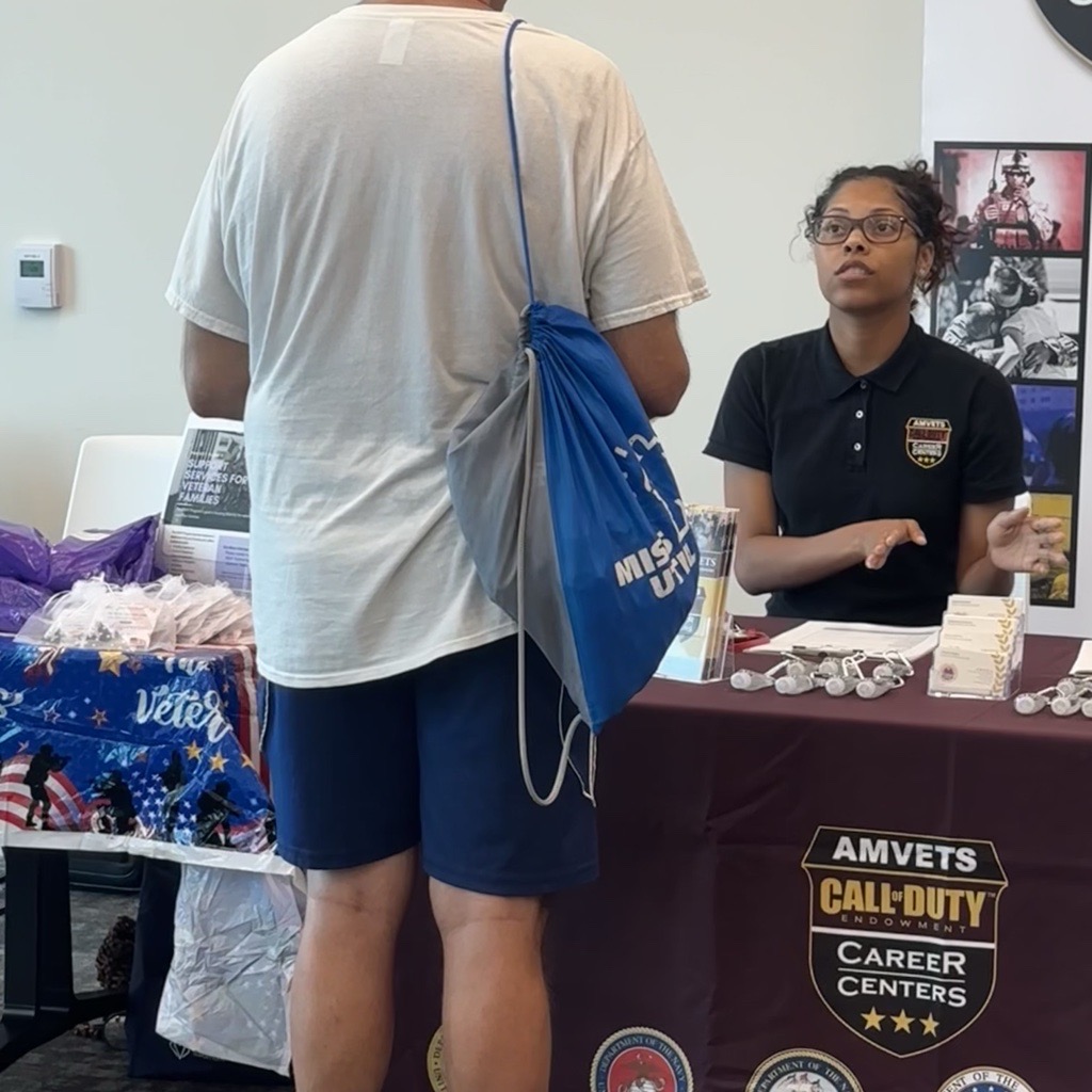 AMVETSCC's tweet photo. Destiny, our Employment Branding Specialist, and Angelica, our Employment Specialist, had a fantastic time at the CareFirst Veterans Health and Career Resource Fair in Baltimore, Maryland. It was a great opportunity to connect with veterans and explore valuable veteran resources. https://t.co/eljdkQIelf