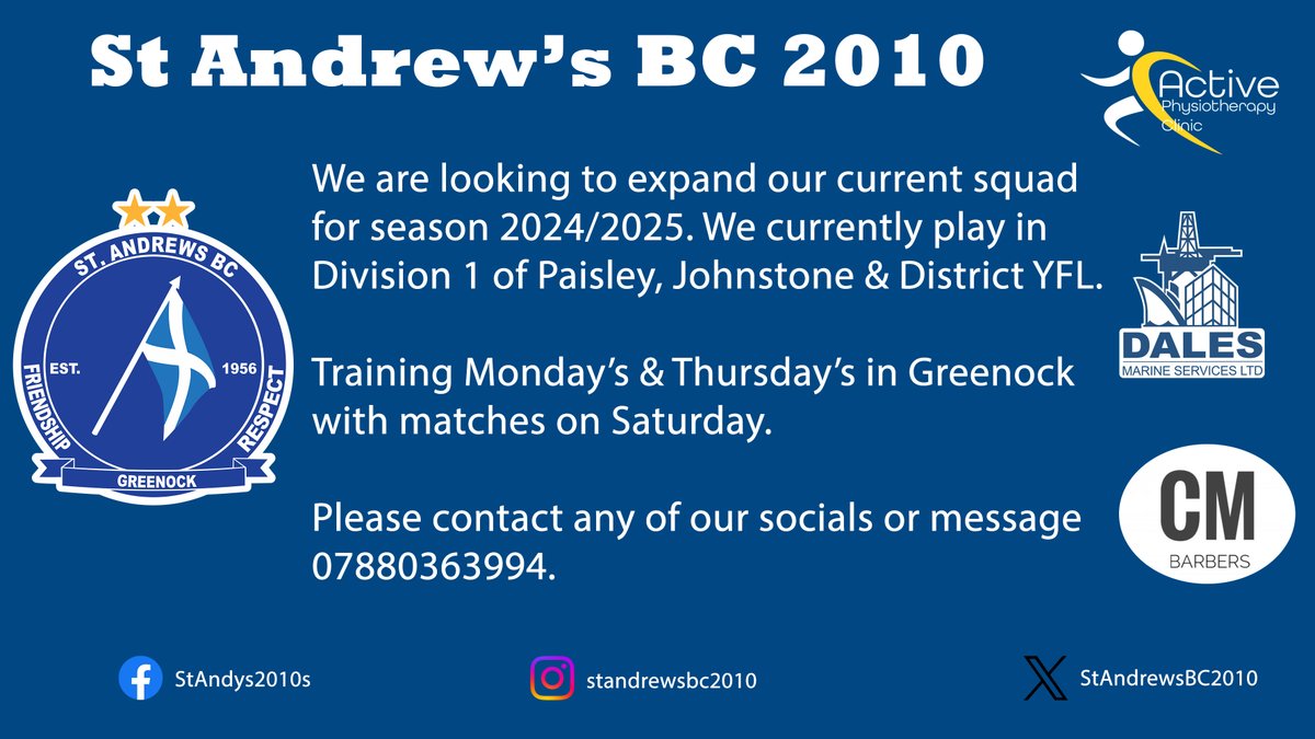 If interested, get in touch, season is fast approaching