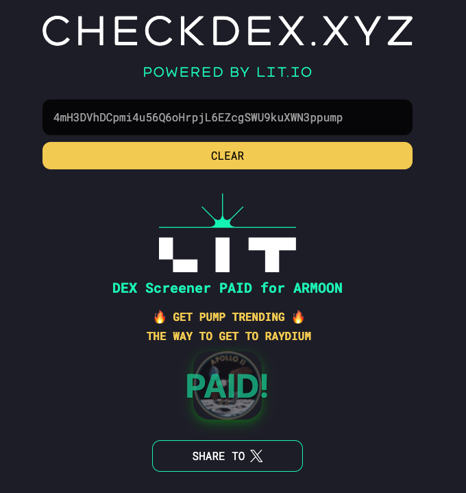 AlisonInChain's tweet photo. $ARMOON is flying high and heading to the moon! 🚀🌕

 Dex is paid: https://t.co/FuHwpgLbMw

Don't miss out on this rocket ride – get in now or miss your ticket to the moon, buy now in 

Pumpfun: https://t.co/IphXrpd2u6

#solana #pumpfun #memecoin #apollo11 #moonday #armstrong https://t.co/NWQHYP84My