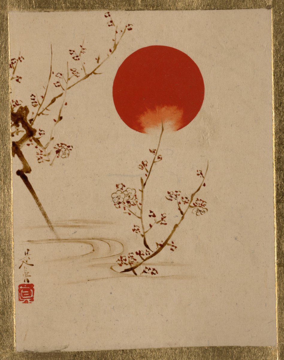 JapanTraCul's tweet photo. Sun and Plum Branches, by Shibata Zeshin, 19th century https://t.co/FuhPCtehdQ