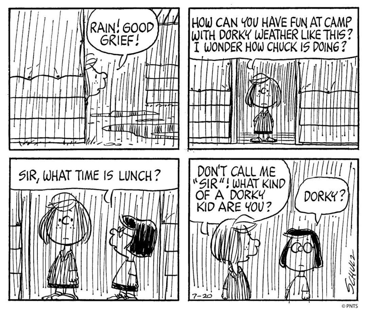 CoolComix's tweet photo. It’s Marcie Day! Charles Schulz debuted the bespectacled character 53 years ago in the Peanuts comic strip on July 20, 1971.
#peanutscomicstrip #peanutscomics #charlesschulz #comics #comicstrip #marcie #peppermintpatty #peppermintpattyandmarcie @SchulzMuseum @CartoonLibrary https://t.co/hFz98MyVLS