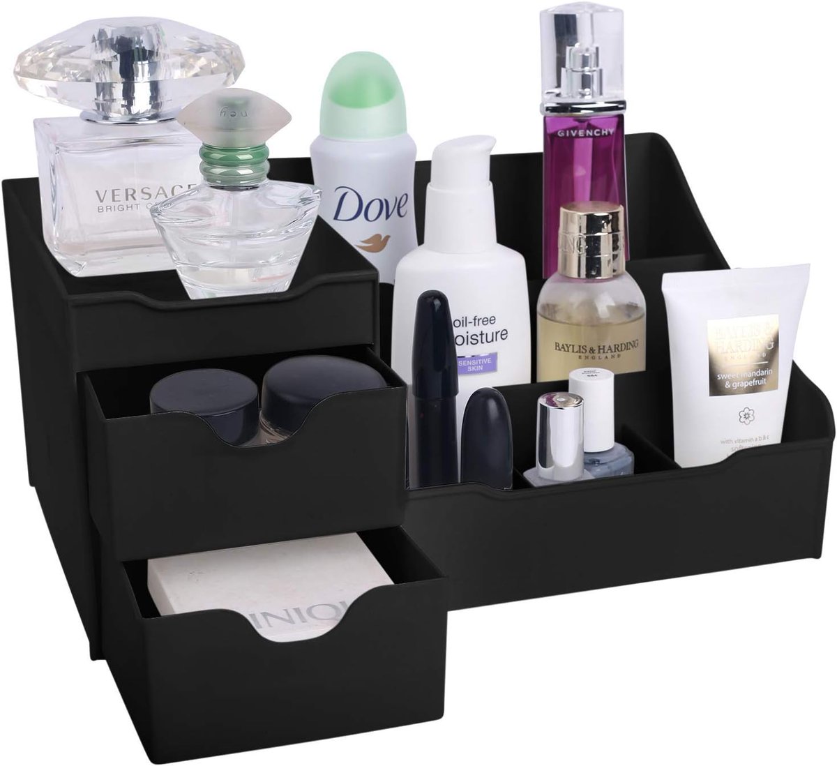 Mantello Bathroom Organizer Countertop- Make Up Organizers and Storage-, Makeup Organizer for Vanity- Black amzn.to/4f5xAQ1