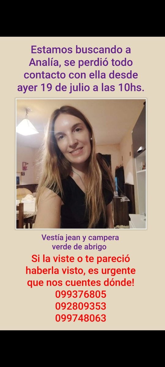 Es la cuñada de mi hermana cualquier información no dude en comunicarse desde ya muchas gracias