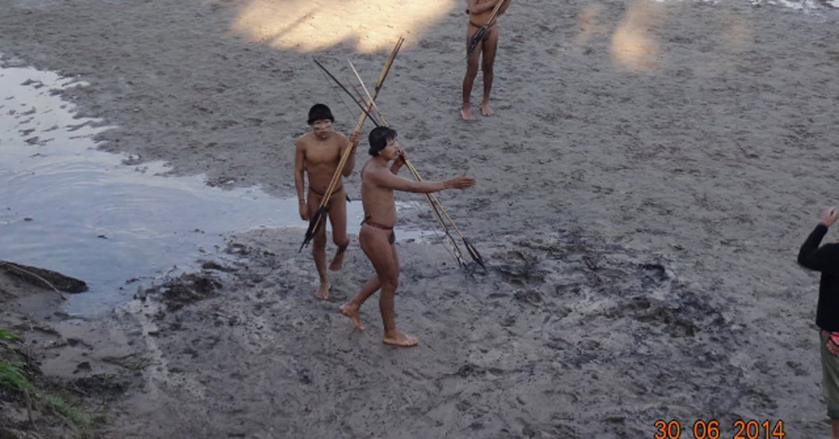 Members of a previously uncontacted tribe make contact with a team of ...