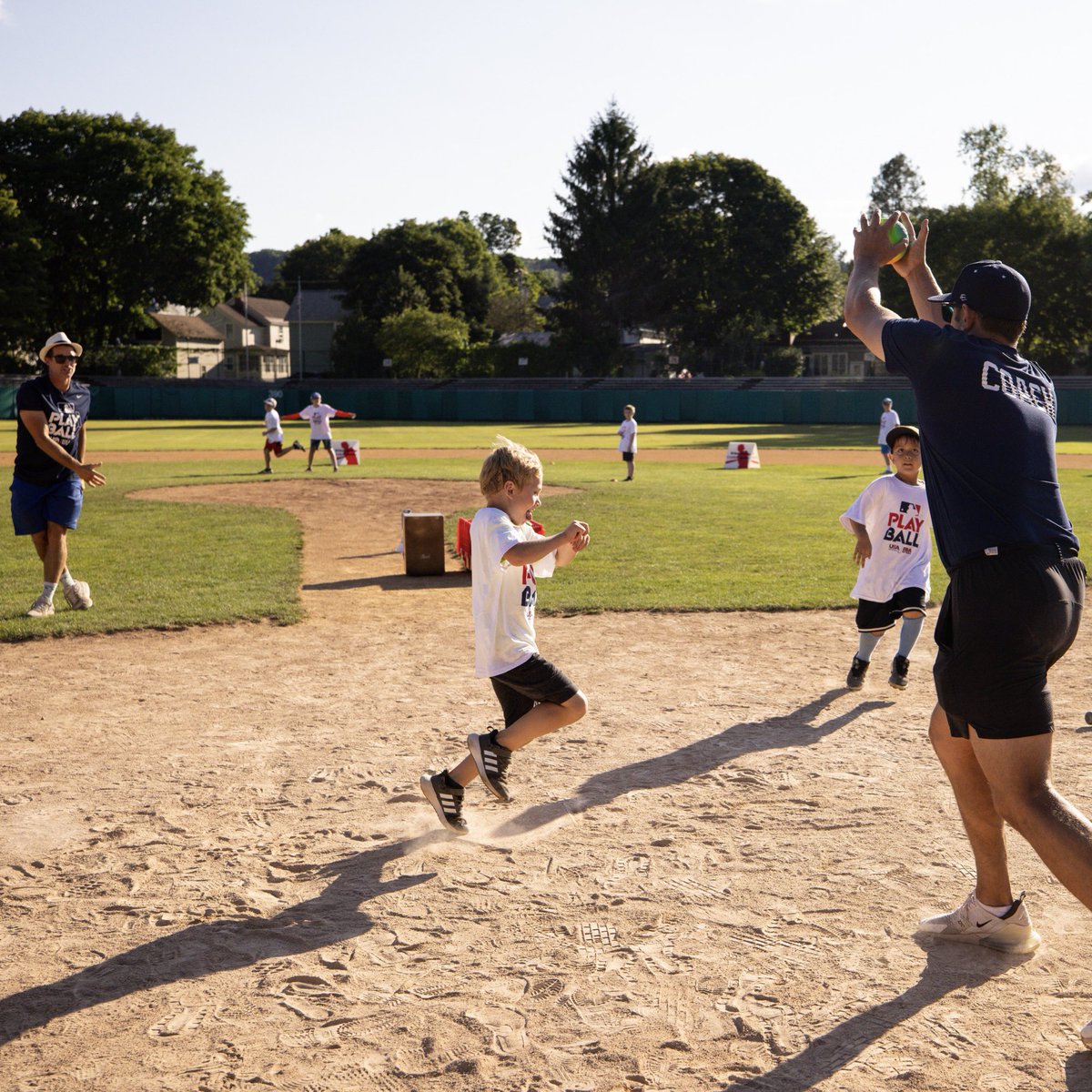 PlayBall's tweet photo. In celebration of Hall of Fame Weekend in Cooperstown, MLB Youth Ambassador Coach Ballgame hosted a PlayBall activation event at Doubleday Field ⚾ ‼️ https://t.co/712CwMGdgf