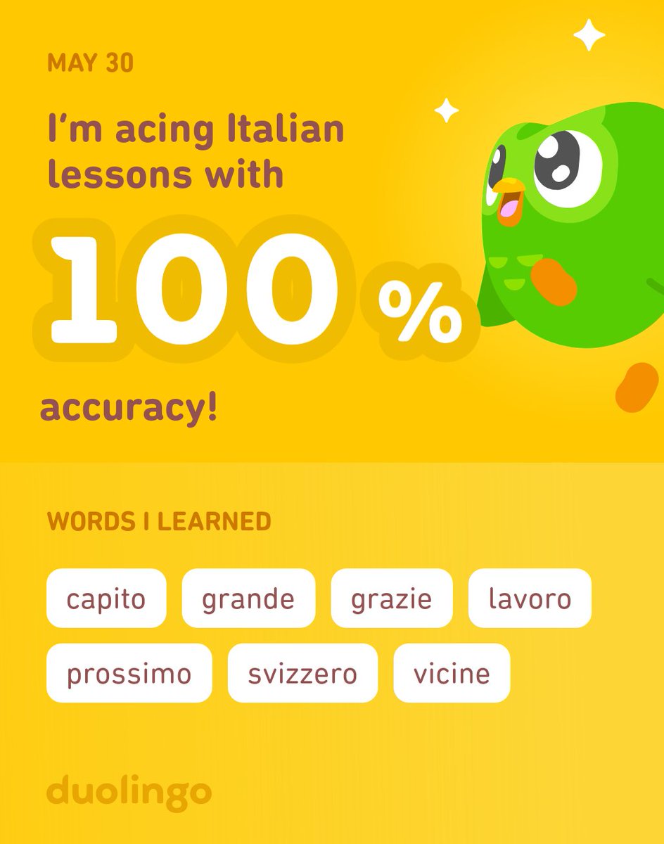 I’m learning Italian on Duolingo! It’s free, fun, and effective.