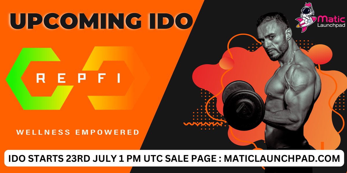 MetavLaunchpad1's tweet photo. 📣@repfisocial IDO Announcement📣
IDO Starts: 23rd July 1 PM UTC.
Sale Page: Matic Launchpad
IDO DETAILS ⚜️
⭐️Token Ticker: $RepFi (BSC)
⭐️IDO price: $0.002058 USD
⭐️Platform Raise: $100,000
⭐️Vesting: 15% unlock on Launch, 6 months linear vesting
⭐️Listing date: 25th July https://t.co/QuVLHmkmaa