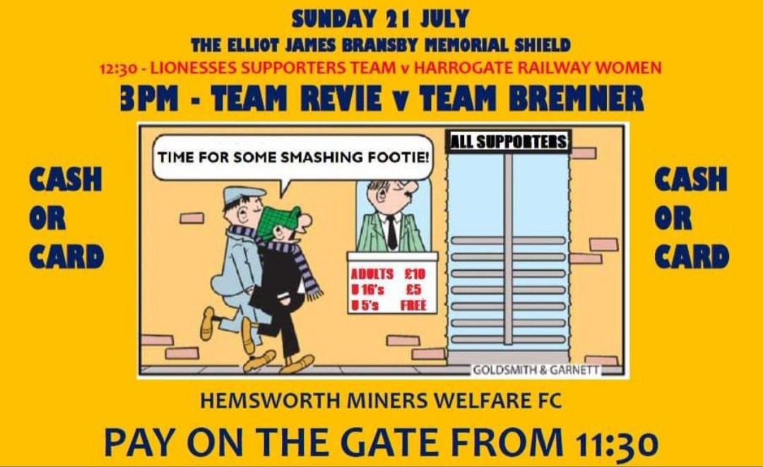 colinw1982's tweet photo. Why not come and Join us for not 1 but two games of football and all raising money for Lineham Farm children's charity and the Lets Eat foodbank Chapeltown.

Main Gates open 11am https://t.co/qYl59bR213