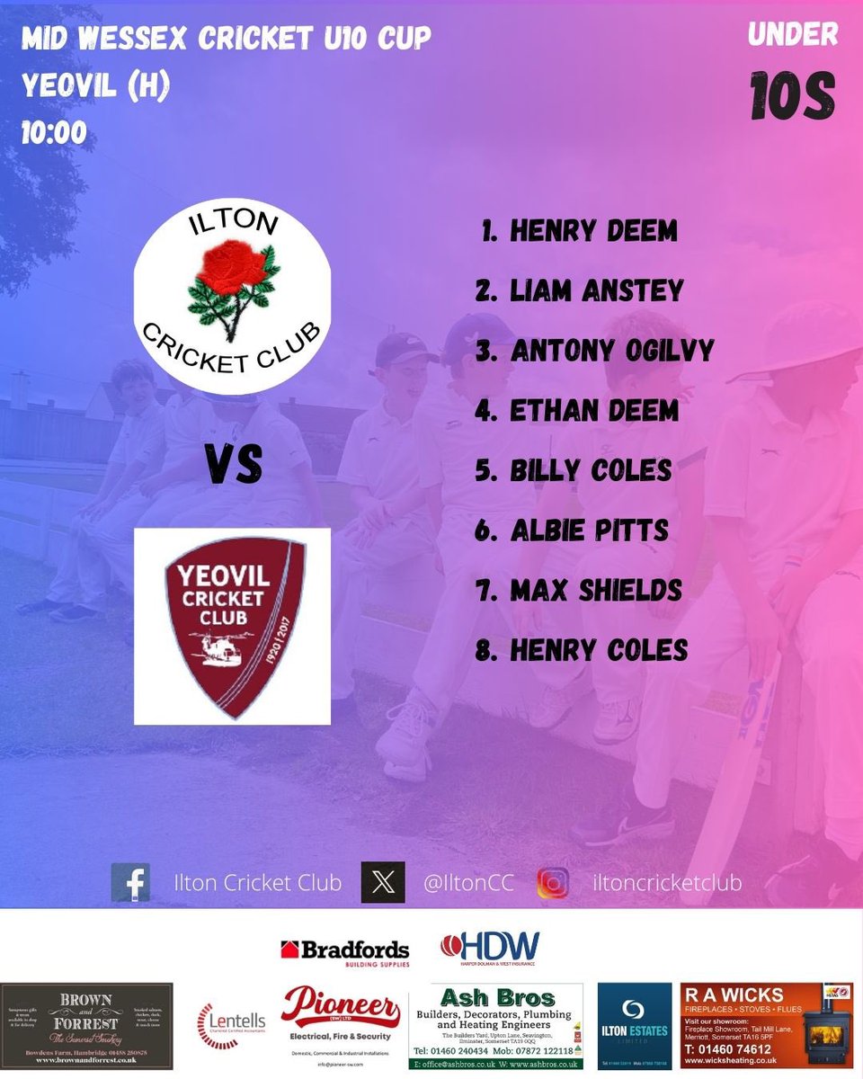 With the rain ☔️ washing out both Saturday fixtures, tomorrow we turn our attention to the Under 1️⃣0️⃣s and our Ladies 👩🏼 XI.

1️⃣0️⃣s v Yeovil | 10am

👩🏼 v Frome | 2pm

#iltoncricketclub #juniorcricket #ladiescricket