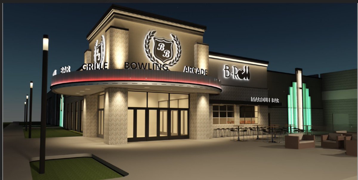 BradMellema's tweet image. B&amp;amp;B Theater, Bar, Grill, Bowling and Arcade is taking shape at Conestoga Marketplace.