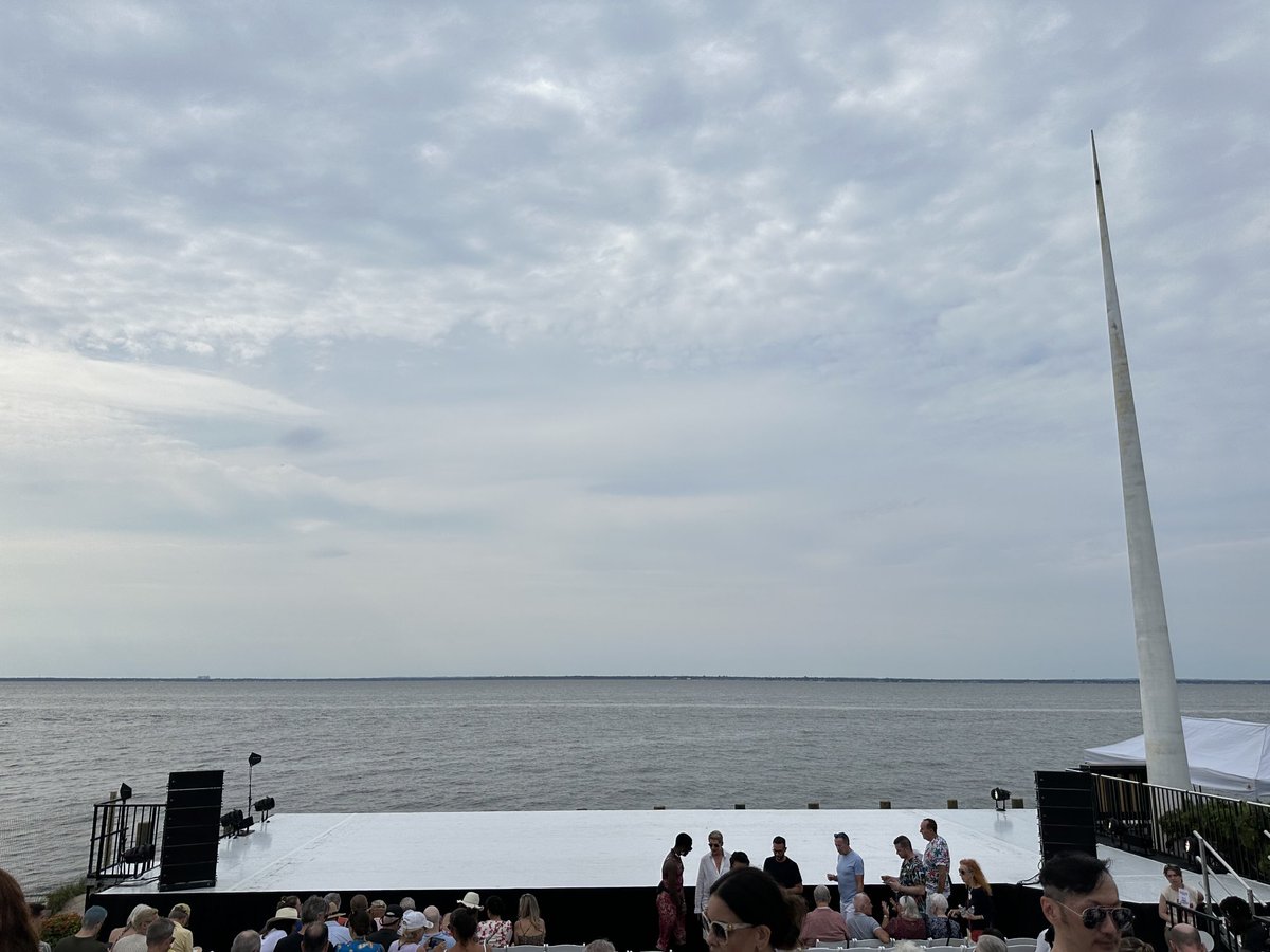 zzbar's tweet photo. The stage is set for the opening performance of the annual cultural event of Fire Island Dance Festival with the great South Bay as background. #fidance https://t.co/uvn5ed4t0w