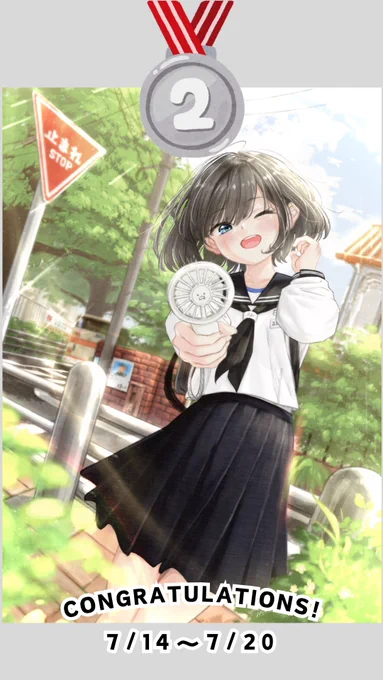 今週のゆるコン 結果発表  お題「制服」  金賞SKYちゃんさん夏と妖怪と学ランはすごく合うと思います!もはや夏の風物詩。 銀賞ナトリウムさん スカートの塗りにこだわりを感じますね!立体感が伝わってきます。銅賞鹿角時計さん 