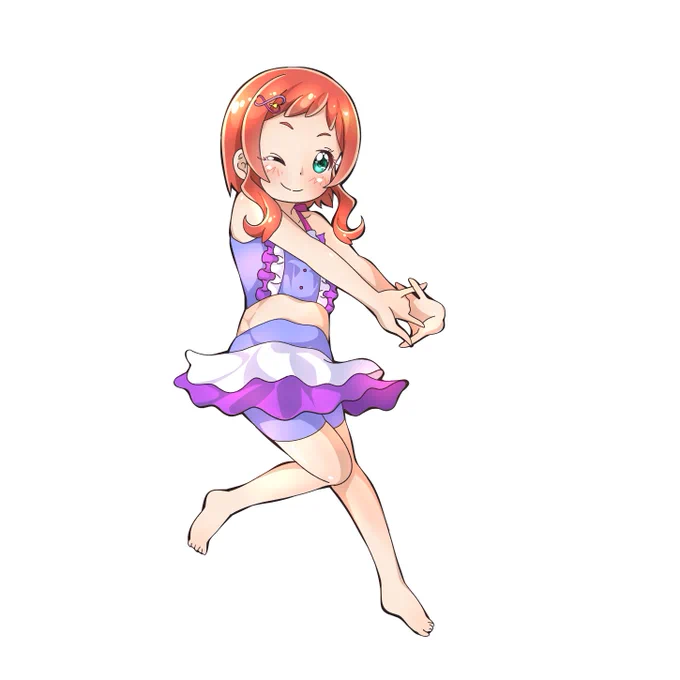服の下に水着着るって、なんか興奮します #わんぷり #precure 