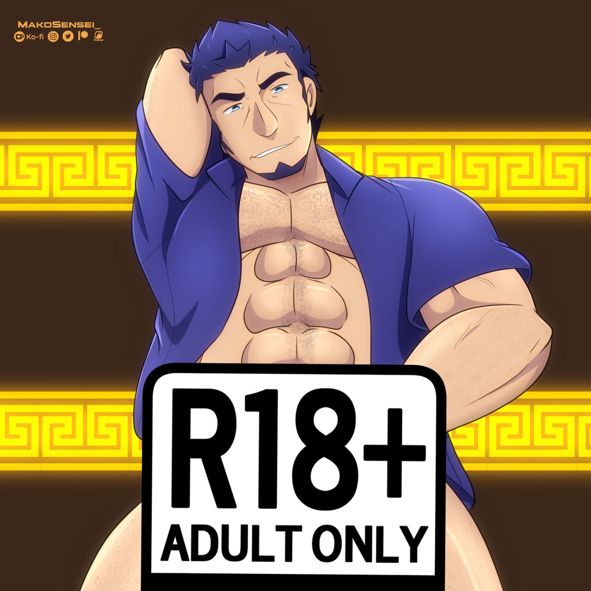 WpleasureSensei's tweet photo. Zeus Pinup art #nsfwart #digitalart #BARA https://t.co/i8pdlW1cXe