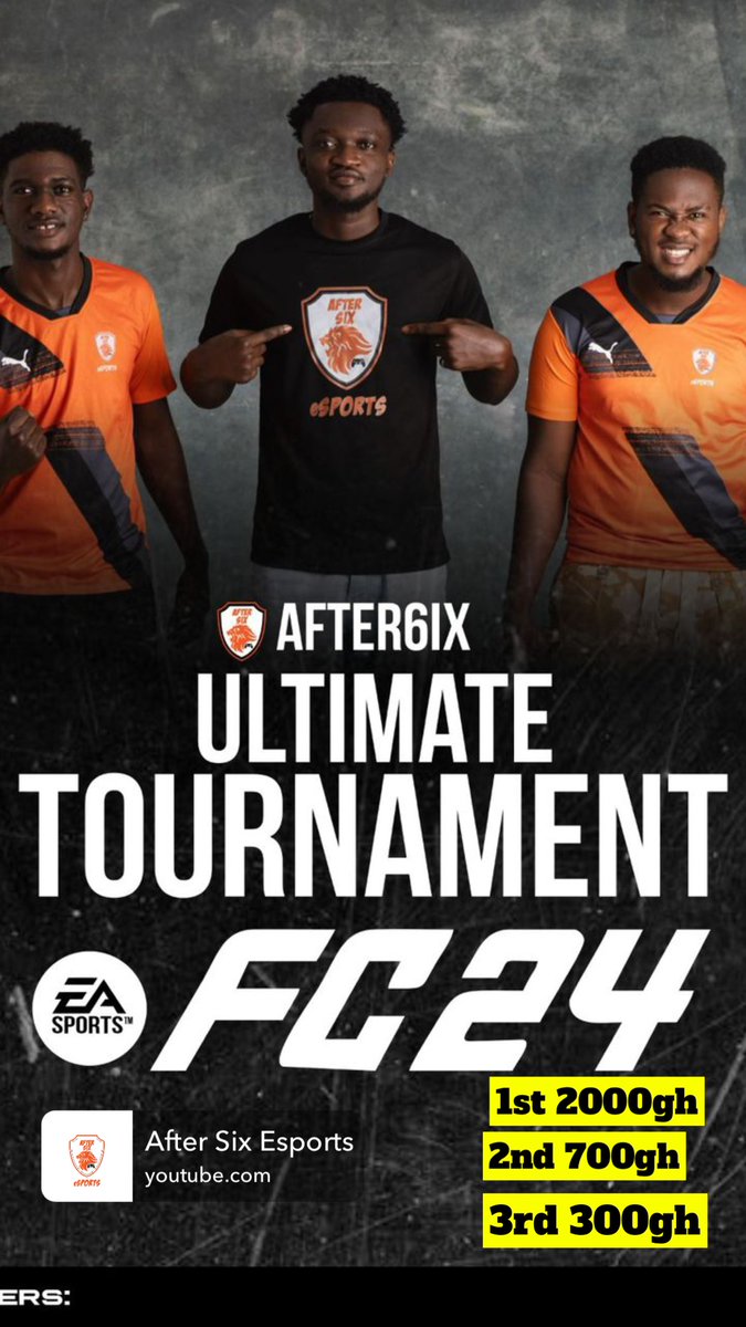 Who is going to win <a href="/after6ixx/">After6ix Esports Team</a> Ulitmate Tournament ? Watch all matches on our youtube channel . youtube.com/channel/UCBZ21… Subscribe to be eligible to play upcoming tournaments .  <a href="/TeamCanvic/">Canvic Esports Team</a> <a href="/vgaesportshow/">VGA ESPORTS</a> <a href="/esportsGhana/">ESPORTS GHANA</a>