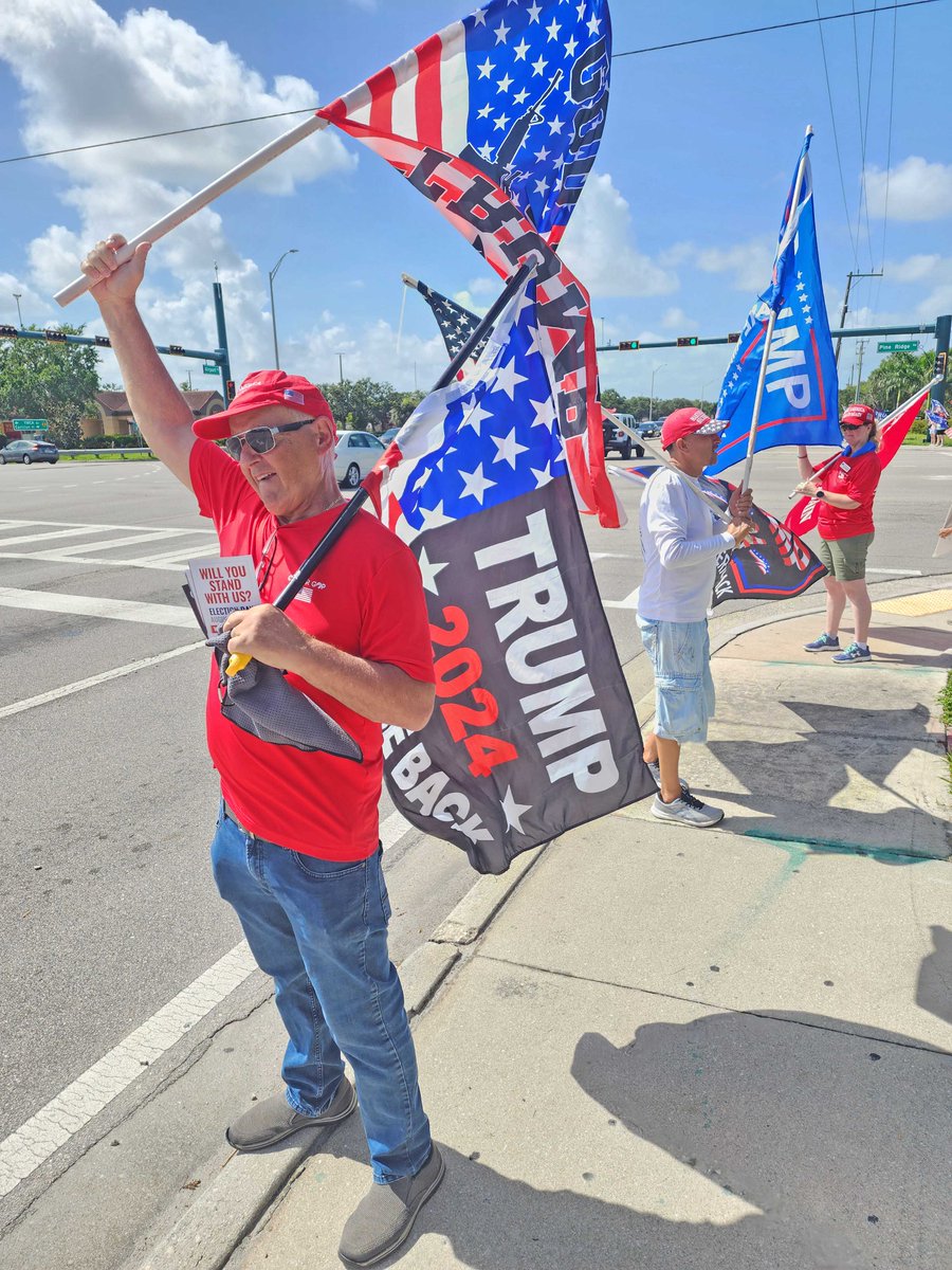 Dan_Sperduto's tweet photo. Another successful Saturday morning rally at Trump Corner (Pine Ridge and Airport Pulling) in Naples FL! Horns honking continuously, we handed out lots of literature and some passing motorists took the time to stop by and join us! Every Saturday 10am - 11:30am. https://t.co/kKRHUhHnqR
