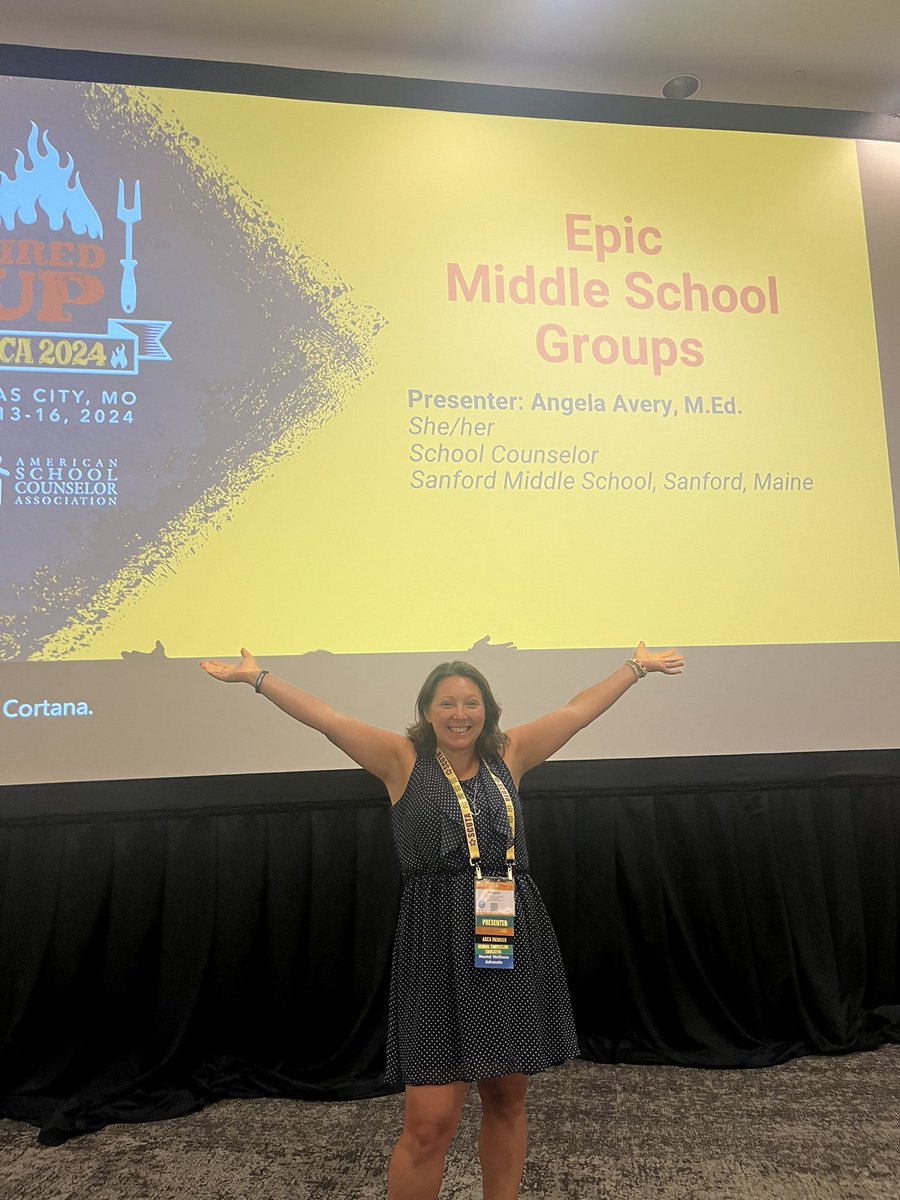 AngelaAverySC's tweet photo. Group counseling for middle school students was my second presentation and it was so much fun hanging out with several hundred Middle School loving counselors! If you know, you know. Teens are awesome! #asca24 https://t.co/5lxlWaD14S