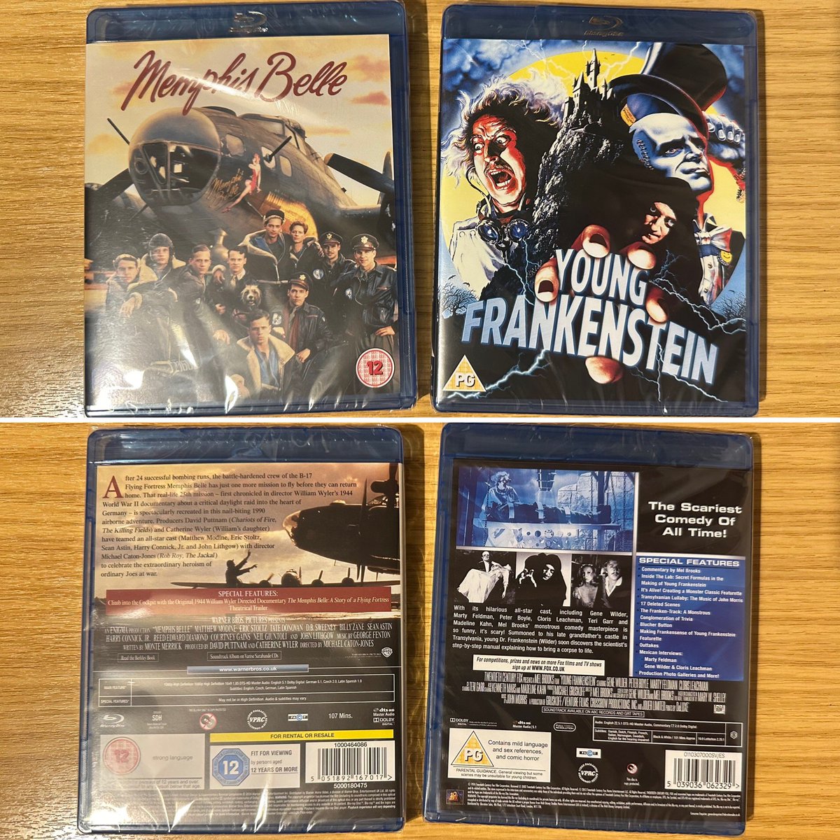 s77tux's tweet image. Late-evening #LatestAdditions to my #BlurayCollection:
@mcatonjones directs #MemphisBelle with all-star cast including @MatthewModine, @HarryConnickJR &amp;amp; @SeanAstin;
@MelBrooks directs #YoungFrankenstein starring #GeneWilder
#Bluray #PhysicalMedia #KeepDiscsAlive