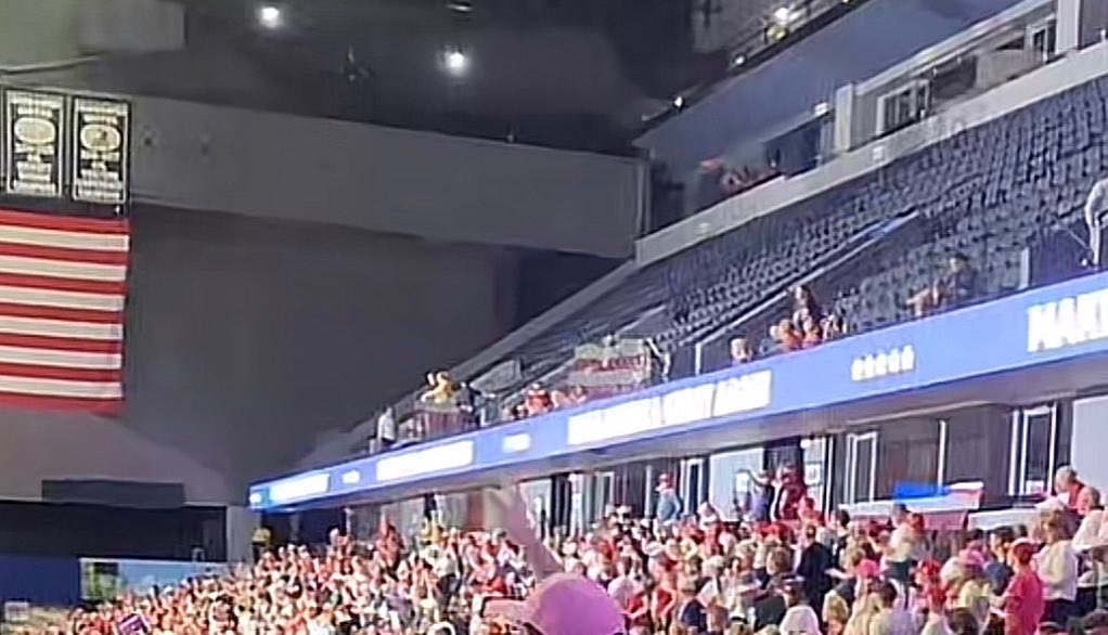 Trump booked a 12,500 seat arena for his rally today in Grand Rapids, Michigan.

He won’t be needing half of them.