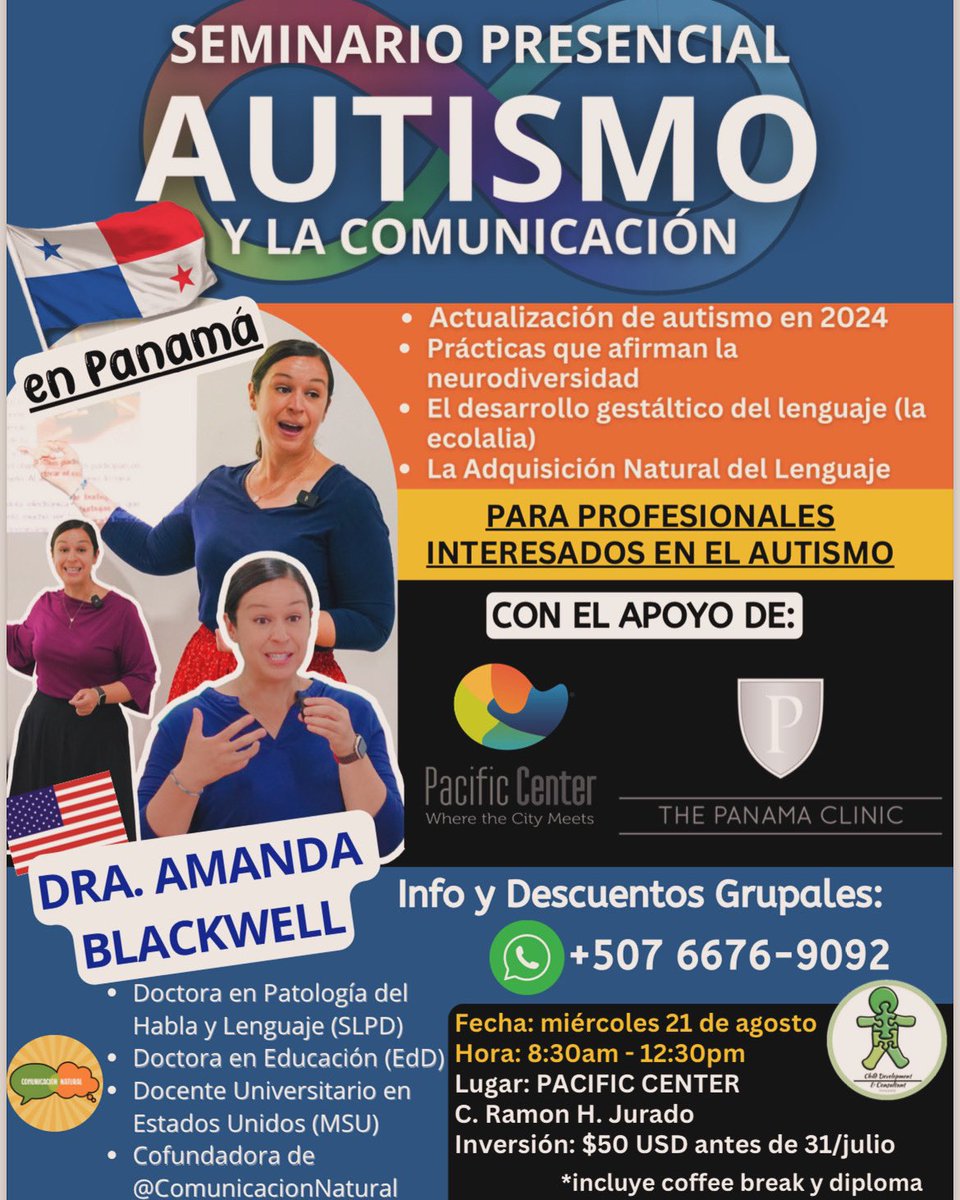 CDCPanama's tweet photo. Seminario 21 de Agosto 2024.
Cupos limitados

#AutismoPanama #Comunicacion #SeminariosPanama 

https://t.co/tx3HTwd21B https://t.co/3F6zVQi8Cn