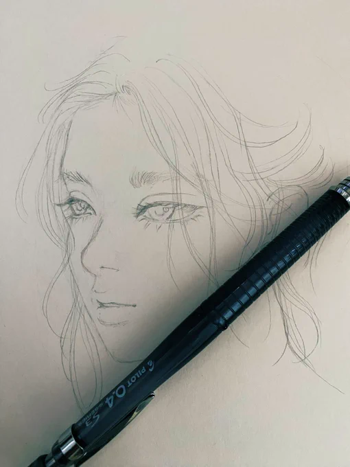 おはようございます!!朝活…朝から暑い#絵#アナログ絵#wip 