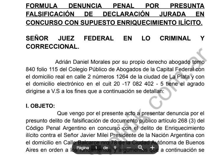 MartnPeiretti1's tweet photo. ❎⛔️🚨Lo que ocultan. Javier Milei tiene una denuncia penal por enriquecimiento ilícito y falsificación de documentos públicos. Milei fue denunciado por un incremento del 155,9 % en su declaración patrimonial, en apenas 7 meses de gobierno. Tambien falsificó su declaración jurada https://t.co/fbMSZKqQ5e