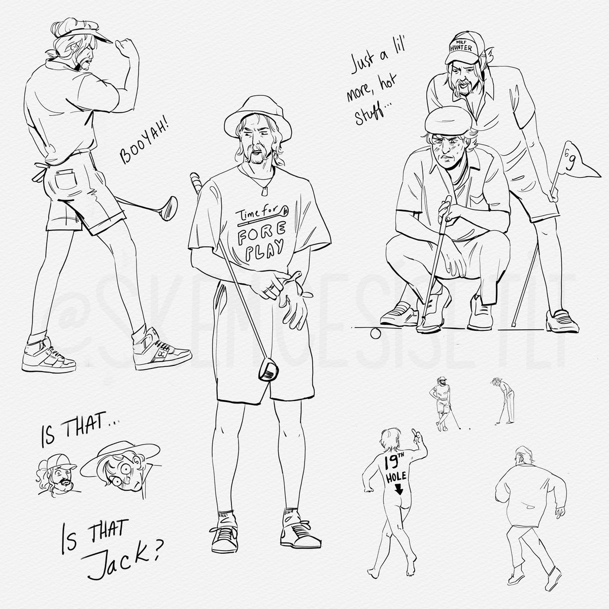 skemcesisetlt's tweet photo. golfer CJ, a menace on that green 
...
..
.
#ofmd #calicojack #stedebonnet 
thank you, @ImpoliteMenace, for the lineart commission! https://t.co/RNYA05i9h0