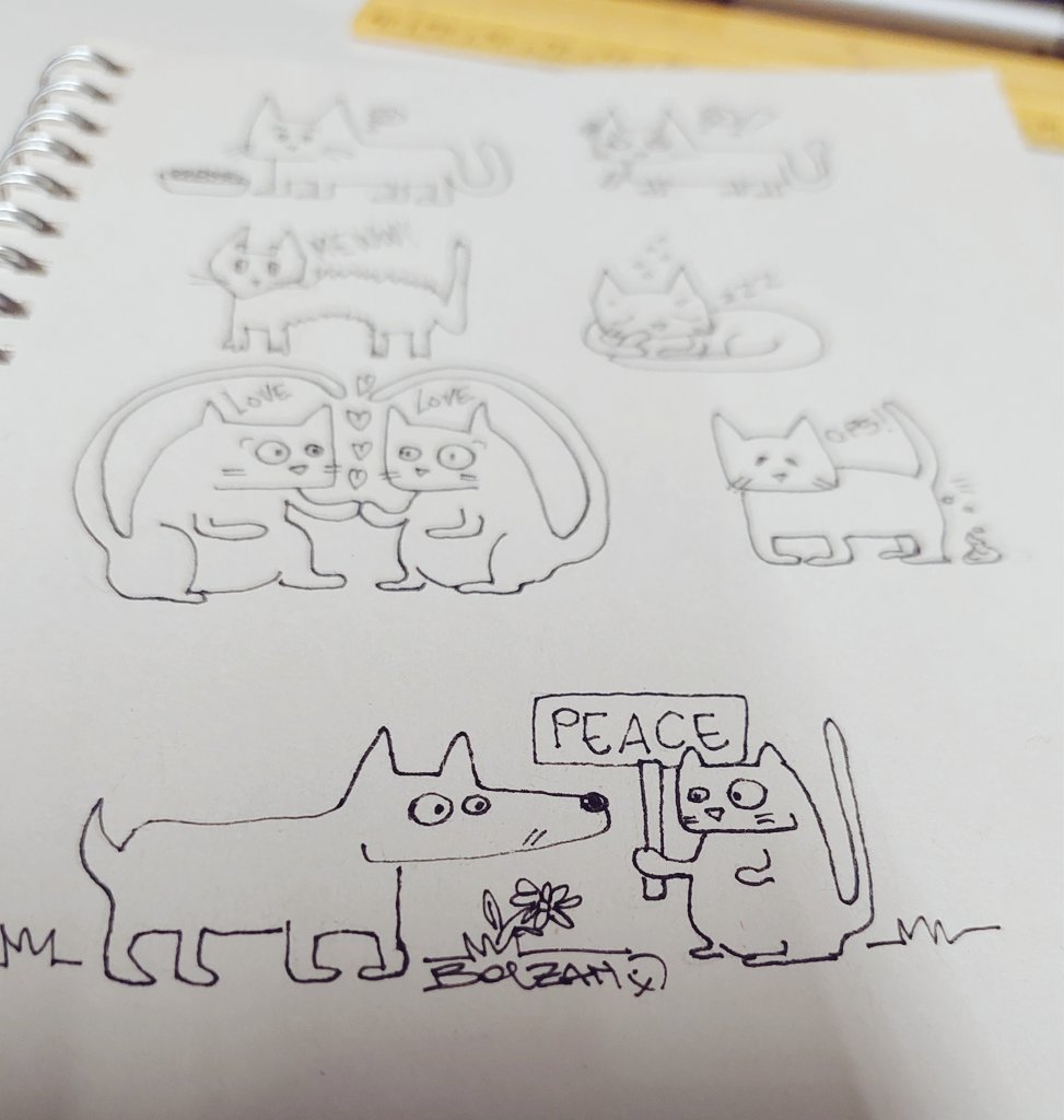 #Peace #PeaceForTheWorld #attenzione #war #cats #dog #sketch