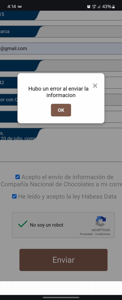elmo0_0's tweet photo. El colmo con @Grupo_Nutresa, intento poner una pqrs, con varios intentos y no reciben las quejas. https://t.co/Vi4va4TOgP