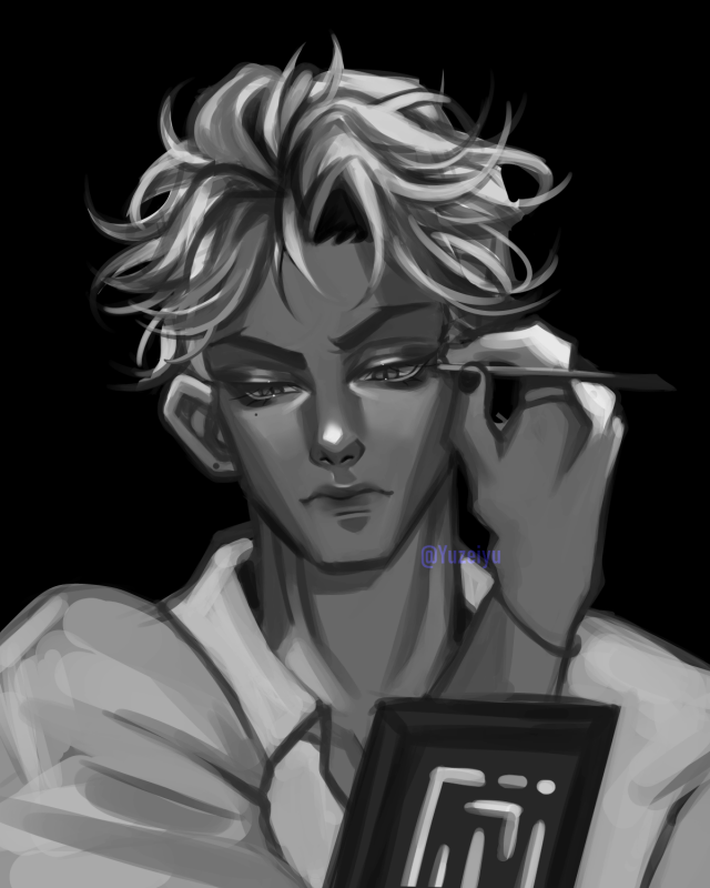 Yuzeiiyu's tweet photo. Practicing Grayscale it was difficult lol. I will try and do more! 
#drawing #Grayscale #digitalart #painting #messy https://t.co/m8qFs51WwC
