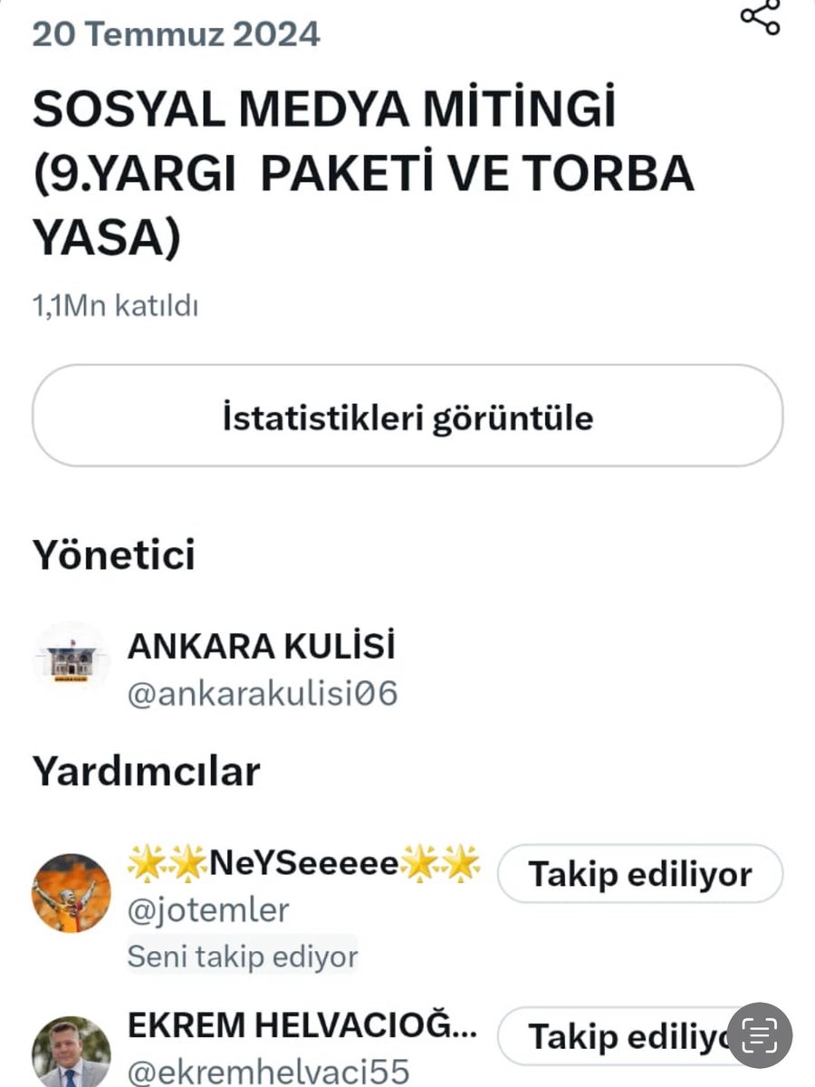 ekremhelvacifb's tweet photo. Sosyal Medyanın gücünü bilmeyenlerin dikkatine...! 
@ankarakulisi06 @ekremhelvaci55 

2 saatlik⏰
SOSYAL MEDYA MİTİNGİMIZE 
Tam 1.100.000 kişi katılım gösterdi 

#ToplumsalBeklentiler 
#BelediyeŞirketİşçileri 
#ÜcretliÖğretmenler
#StajMağdurları 
#Taşeron 
#UzmanÇavuşlar 
#KİT 
#İtfaiye 
#ZabıtaDestek 
#GüvenlikKorucularımız 
#EhliyetAffı 
#KademeliEmeklilik 
#TYP 
#AsmGrupElemanlar 
#5000Ve3600Kısmi
#3600EkGösterge 
#MemurÖğretmenler 
#MemurDisiplinAffı 
#MemurEmeklisi 
#Yargı 
#YardımcıHizmetlerSınıfı 
#2000LereBayramYok
#KışlasızBedelli
#Üniversiteliİşçiler 
#İnfazKoruma 
#BağkurPrimGünü 
#TahılFiyatları 
#Emekli 
#Eyt 
#KademeliEmeklilik
#CovitYasasıEşitlensin
#31TemmuzYasaMağdurları
#3308MağduriyetineÇözümİktidarda 
#3308ÇözümÖnerisiHazır 
#9YargıPaketindeMükerrer 
#HayvanHaklarıAnayasaya