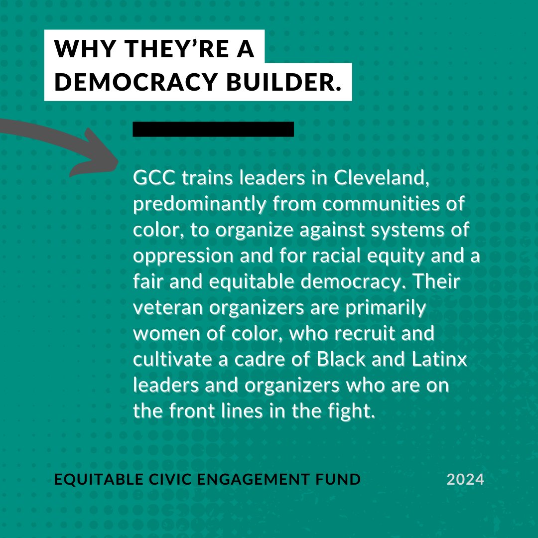 CLEVotes's tweet image. @GreaterCleCong unites faith communities and civic partners across lines of race, class, and religion by training leaders, mostly from communities of color, to organize against oppression and for racial equity and a fair democracy.

Stay tuned as we highlight our #ECEF grantees!