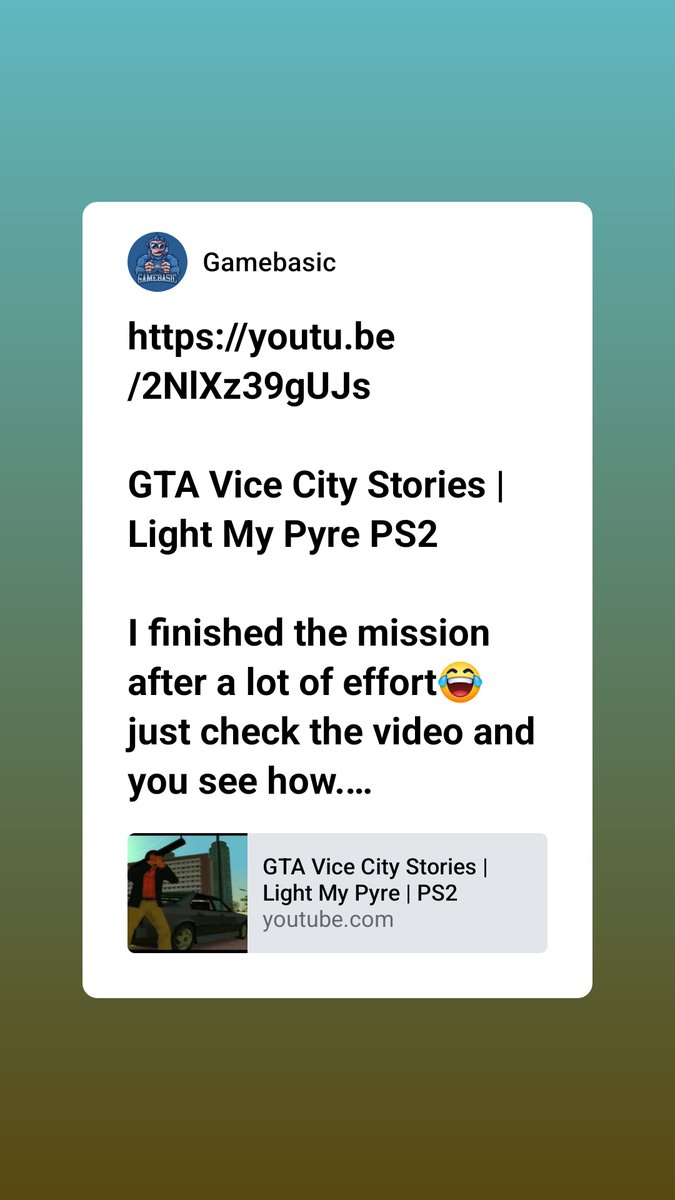 gamebasic_'s tweet image. I finished the mission after a lot of effort😂 just check the video and you see how.

GTA Vice City Stories | Light My Pyre

youtu.be/2NlXz39gUJs

#gamer #ViceCityStories #GTA #GTAViceCityStories #GTAVcs #ps2 #gamebasicyt