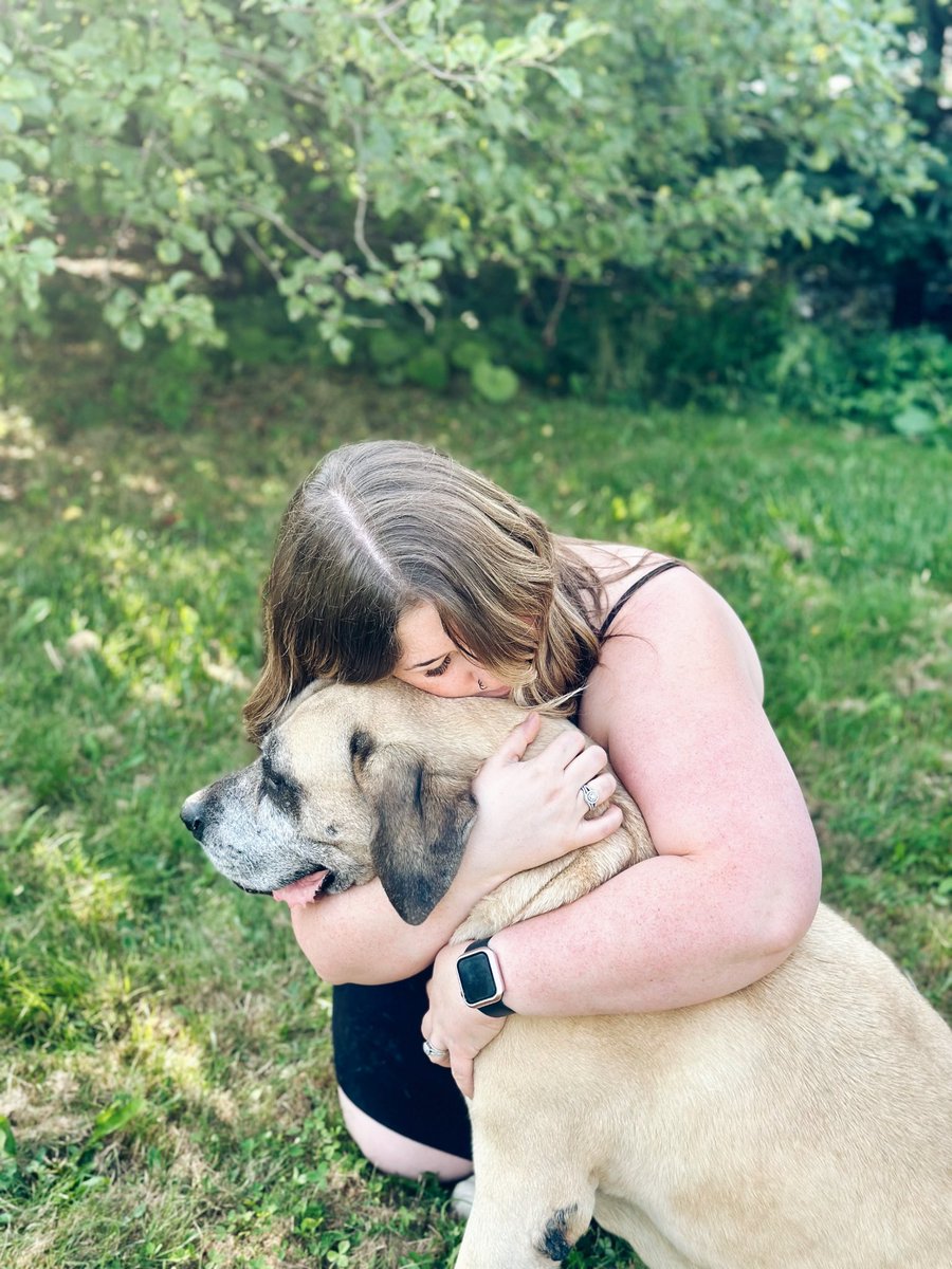 On Monday, I have to say goodbye to my 11 year old Mastiff. I’m not ready. She’s been with me through the toughest shit I’ve been through from abusive relationships, to losing my dad. She was always there to snuggle me while I cried and kiss my tears away. I love you Ruby. ❤️