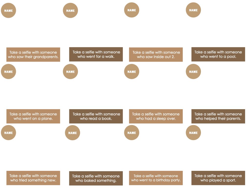 Looking forward to using the good old <a href="/AppleEDU/">Apple Education</a> #ANZsummit24 selfie bingo keynote to get the kids reflecting on their school holidays. #ade2019 #everyonecancreate #Appleeduchat @AppleEdu