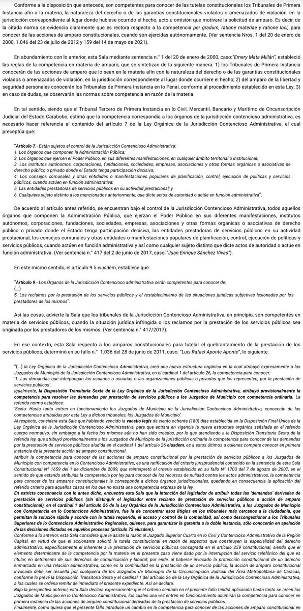 WilsonGomezGB's tweet photo. Sentencia N° 1656 del 30/11/2023 Sala Constitucional @TSJ_Venezuela Competencia de los Tribunales de Primera Instancia en lo Civil, para conocer de la acciones de amparo constitucional, que se ejerzan contra las juntas de condominio. Servicios públicos  https://t.co/fWGpUFhxj0 https://t.co/2SIDUrJhBs