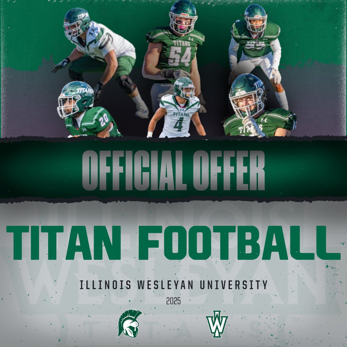 After a great talk with <a href="/CoachYarosz/">Mike Yarosz</a> . I’m excited to announce that I have received an offer from <a href="/IWUTitanFball/">ILLINOIS WESLEYAN FOOTBALL</a> . Very grateful for the opportunity.
<a href="/MattPurdyOLC/">Matt Purdy</a> <a href="/DeepDishFB/">DEEP DISH FOOTBALL</a> <a href="/EJFields09/">Eliot Fields</a> <a href="/PrepRedzoneIL/">Prep Redzone Illinois</a> <a href="/EDGYTIM/">Timothy “EDGYTIM” OHalloran</a> <a href="/GBN_Football/">Glenbrook North Football</a>