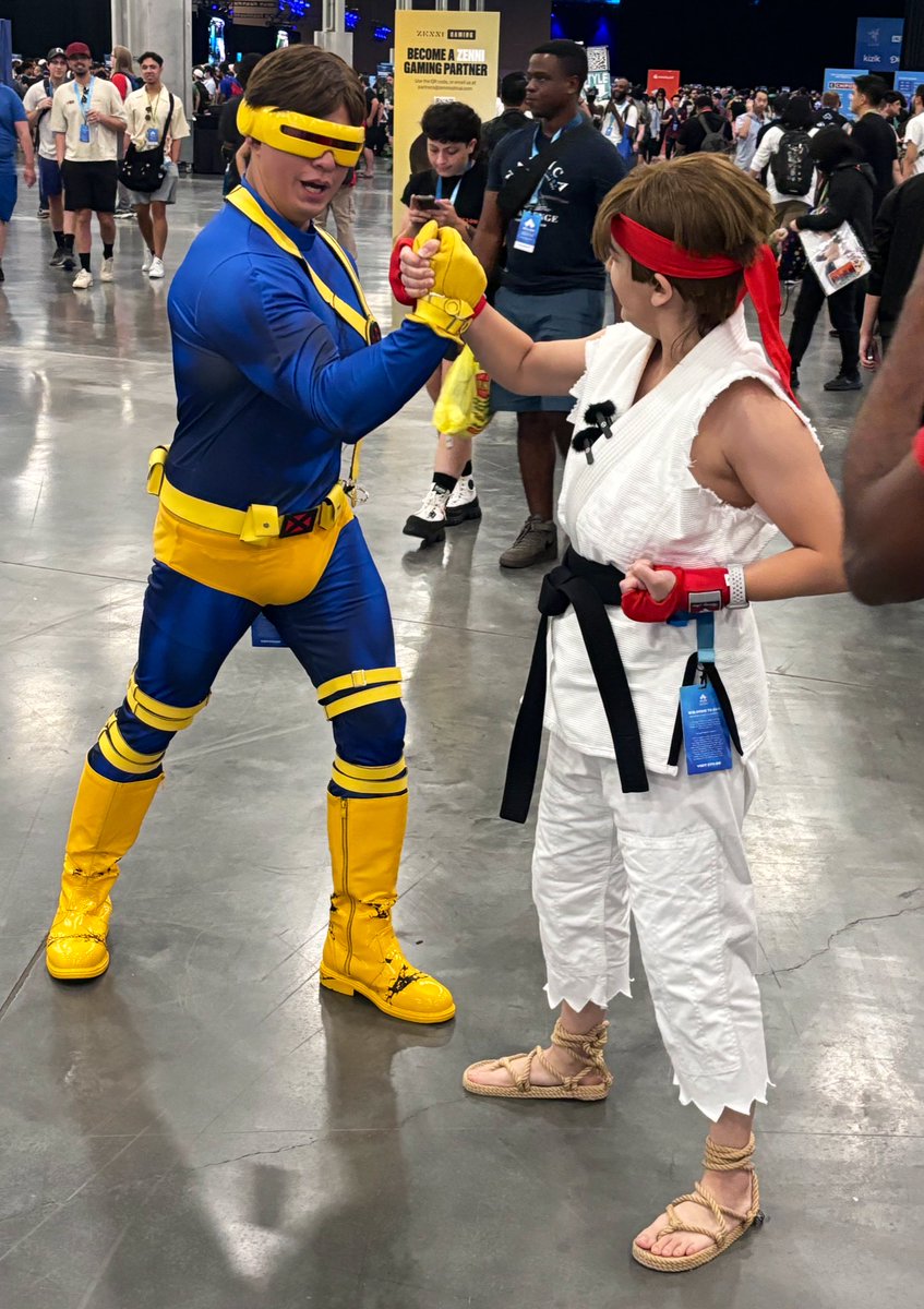 AshPaulsen's tweet photo. No matter how great the rest has been, #EVO2024 would have been incomplete without this cosplay duo https://t.co/CUCb0NNr2v