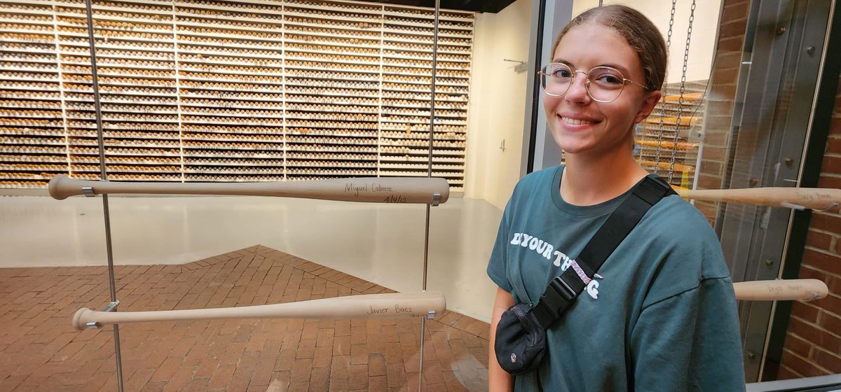 First Stop, the Louisville Slugger Museum and Factory! It was amazing to see all the history and learn about the bat making process! My favorite part was the Women Play Ball exhibit featuring <a href="/jessmendoza/">Jessica Mendoza</a> ! Also got to hold Roberto Clemente’s bat!