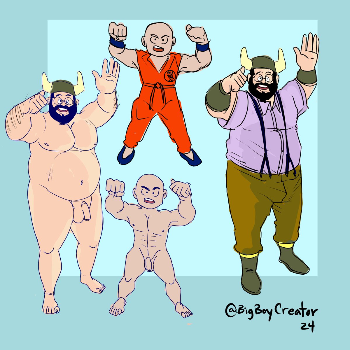 BigBoyCreatorr's tweet photo. i always found them cute so heres a Krillin and Ox King sketch, https://t.co/VReTq8iwq4