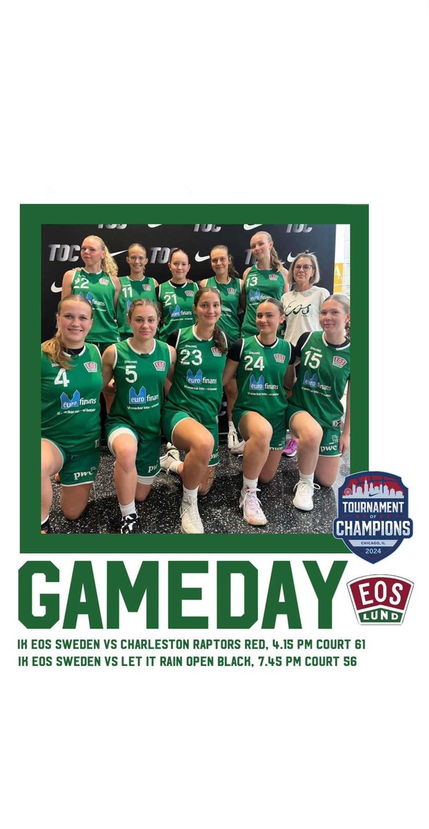 GAME TIME!
We are ready for day 2 of Nike TOC with two games ahead of us! Go Ik Eos!💚