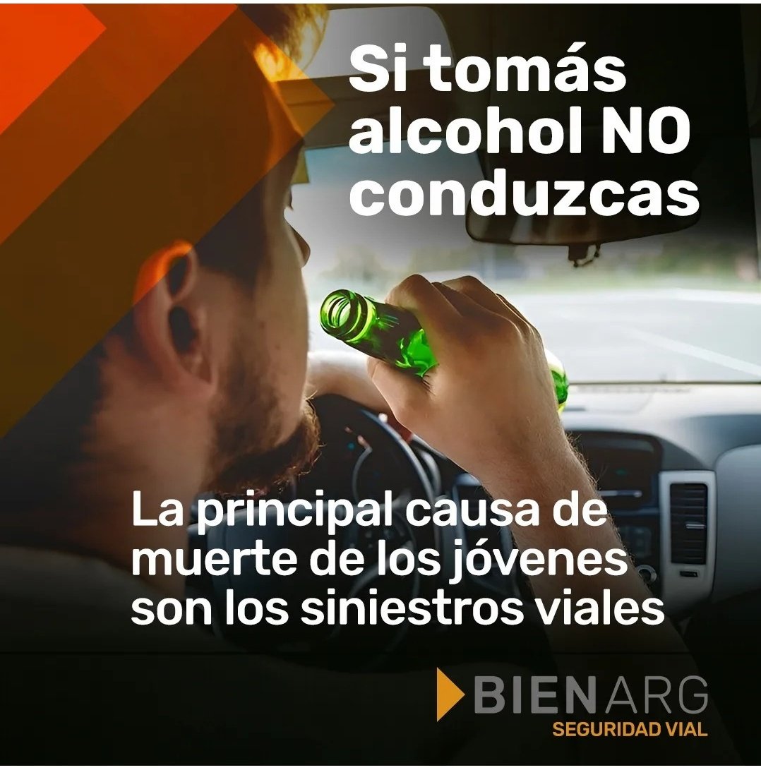 BIENARG's tweet photo. ✅️ Si vas a Tomar ..No conduzcas
Diversión Sin Peligros ! #Conductordesignado https://t.co/GYXe5BeEDS