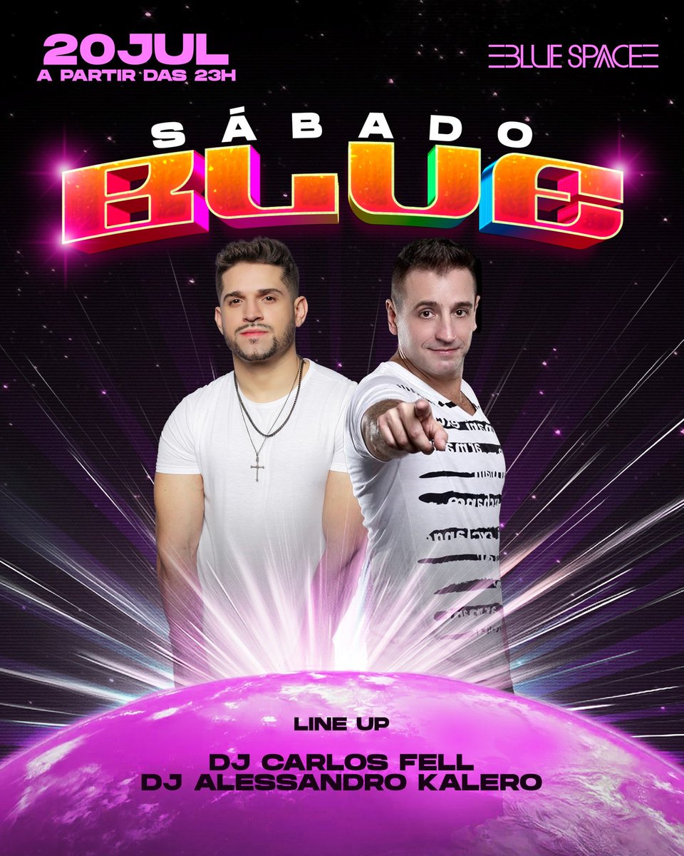 Sábado, a partir das 23h - BLUE SPACE + PISTA POP RATCHET 

Show às 2h30.

Com nome na lista: 20 primeiros VIP, os demais, $ 20 entrada até 1h: bit.ly/3IUHDrx

Blue Space 
Rua Brigadeiro Galvão, 723 - Barra Funda - São Paulo - SP