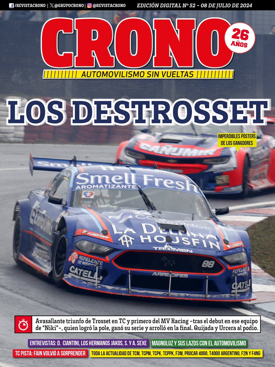GrupoCRONO's tweet photo. 📸 @ntrosset fue imparable en el #TCenPosadas para triunfar con su #Ford #Mustang 👊🏼

⏩ Ya salió la nueva CRONO Digital con toda la cobertura de la 8º fecha del año para el #TurismoCarretera, en el @autodromposadas 🙌🏼

Imperdible‼️

Leela acá ⏩ https://t.co/U3D68Qq4t1 https://t.co/Rqq6gMyCoQ