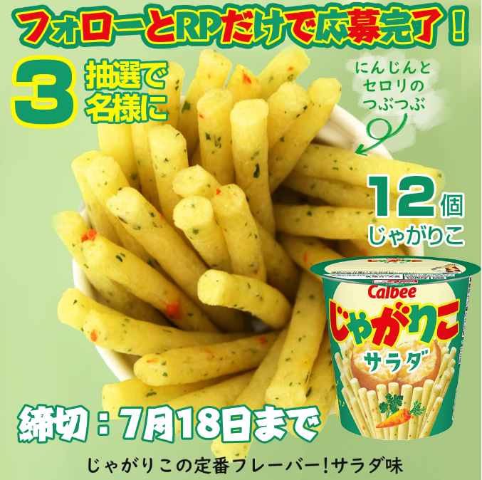 じゃがりこ サラダ味××12個 お届けいたします! #その場で当たる