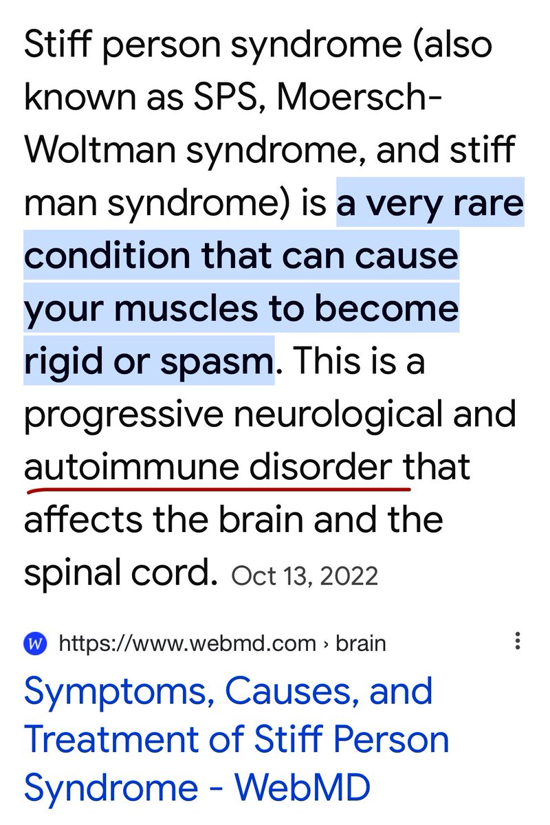 LaLaRueFrench75's tweet photo. As ever, medical mafia Inc. will redefine diseases & move on. #StiffMan is #StiffPerson is #MoerschWoltmanSyndrome is #Encephalomyelits is
#AutoimmuneDisease, etc. All of these included in the Pfizer💉adverse events dump. Has @celinedion been drained of bifidobacteria? She should consult with @SabinehazanMD asap.