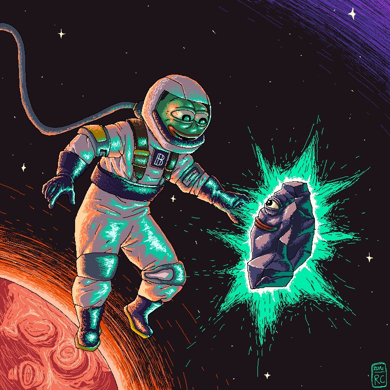 zuriel_r's tweet photo. Finally Yound You!  | @pepecoins 

I really enjoyed the process of this art in particular, and how gratifying the result
                              (1/1) 🚀🐸

You know where to find it:
🔗https://t.co/HqNkfvAUsU

#artist #pepecoin #digitalart #art #eth #colletible https://t.co/Wir8dr5HeL